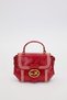 Red Edge Patterned Stitched Handbag