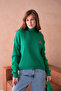 Women's Turtleneck Embroidery Detail Soft Textured Basic Knitwear Sweater 214430 - 3