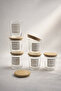 Motto - Set of 6 Bamboo Vacuum Lid Glass Storage Containers Spice Jar Set with Labels and Gift 315 ml - 2