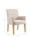 Dining Chairs with Armrests 2 pcs Beige Fabric - 3