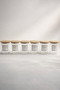 Motto - Set of 6 Bamboo Vacuum Lid Glass Storage Containers Spice Jar Set with Labels and Gift 315 ml - 3