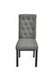 2 Dining Chairs Fabric Upholstery Dark Grey High Back - 2