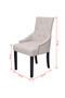 Dining Chairs 2 pcs Cream Grey Fabric - 3