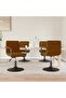 Swivel Dining Chairs 4 pcs Brown Velvet