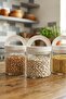 Lengo 3-Pack 850 ml Sealed Vacuum Borosilicate Glass Food Storage Jar - 5