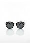Women's Large Frame Bone Sunglasses with Black Gold Detail - 2