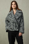 Women's Wide Double-Breasted Collar Snap Closure Coat 1615 Gray