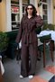 Brown Long Sleeve Oversized Women's Set Sh338 - 6