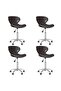 Swivel Dining Chairs 4 pcs Brown Faux Leather