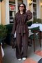 Brown Long Sleeve Oversized Women's Set Sh338 - 7