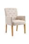 Dining Chairs with Armrests 2 pcs Beige Fabric - 2