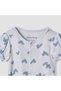 Heart Print Romper with Puff Sleeves - 3