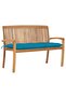 Stacking Garden Bench with Cushion 128.5 cm Solid Teak Wood