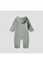 Textured Hooded Romper with Long Sleeves - 2