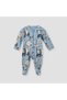 Animal Print Sleepsuit with Long Sleeves and Zip Closure - Set of 3 - 4
