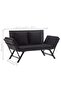 Garden Bench with Cushions 176 cm Black Poly Rattan - 3