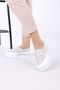 White Stone and Lace-Up Sports Women's Shoes - 3