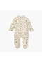 Bunny Print Sleepsuit with Collar and Zip Closure - 2