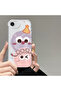 iPhone 16E Compatible Case Camera Protection Transparent Ultra Thin Silicone Cover Small Charcoal Ball Pattern - 2