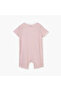 Striped Romper with Animal Applique and Short Sleeves - 2