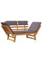 2-in-1 Garden Daybed with Cushion 190 cm Solid Acacia Wood - 5
