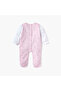 Bow Applique Closed Feet Sleepsuit with Long Sleeves - 2