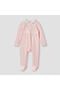Embroidered Peter Pan Collar Sleepsuit with Long Sleeves