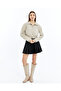 Women's Rubber Detailed Crop Jacket Modern Transitional Coat - 4