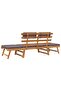 2-in-1 Garden Daybed with Cushion 190 cm Solid Acacia Wood - 8