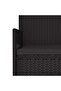 3-Seater Garden Bench with Cushions Black Poly Rattan - 6