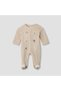 Crew Neck Sleepsuit with Animal Embroidery - Cotton Blend - Long Sleeves