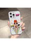 iPhone 16 Pro Max Compatible Case Camera Protected Transparent Ultra Thin Silicone Cover Cardoon Patterned