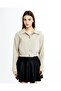 Women's Rubber Detailed Crop Jacket Modern Transitional Coat - 5