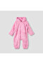 Textured Hooded Romper with Long Sleeves