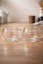 Borosilicate 2-Piece Glass Soft Drink Mug 400ml Heat Resistant Transparent Glass Mug Set Kw-1048 - 4