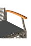Garden Bench with Cushion Grey Poly Rattan Acacia Wood - 6