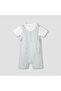 Solid T-shirt and Dungaree Set