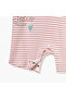Striped Romper with Animal Applique and Short Sleeves - 4