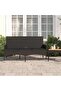 3-Seater Garden Bench with Cushions Black Poly Rattan