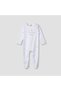 Round Neck Footed Sleepsuit with Slogan Print - Cotton - Long Sleeves