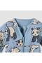 Animal Print Sleepsuit with Long Sleeves and Zip Closure - Set of 3 - 6