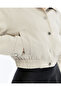 Women's Rubber Detailed Crop Jacket Modern Transitional Coat - 7