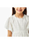 Schiffli Textured Pie-Crust Neck Peplum Top and Pants Set - 5