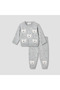 Boys Sweater and Pants Set with Teddy Print - Polyester Blend - Long Sleeves - Round Neck