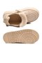 Beige Suede Fleece Lined Lace-Up Non-Slip Women's Boots 2613 Z - 5