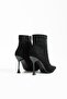 Women's Genuine Leather Stone Detailed Boots Black Suede - 4