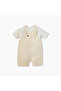 Textured Dungaree and T-shirt Set