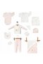 Newborn Baby Girl Hospital Discharge Set 10 Pieces 100% Cotton Bear Embroidered Pink Striped - 2