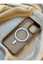 Brown Transparent Silicone Case with Magsafe, Shock Absorption, Full Camera Protection for iPhone 16 - 4
