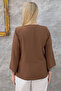 Plus Size Crew Neck Long Sleeve Relaxed Fit Stylish Women's Blouse - 4
